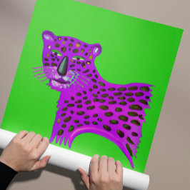 Morado Cheetah Watercolor AI Generación de Arte