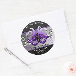 Morado dulce 16 Sello para sobres Fiesta Masquerad