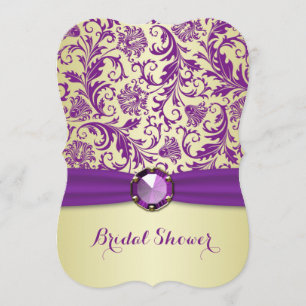 Morado en oro Bridal Shower Invitación