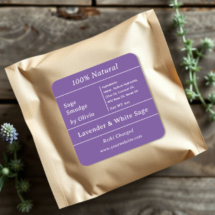 Morado   Etiquetas de Ingredientes de Sage Smudge