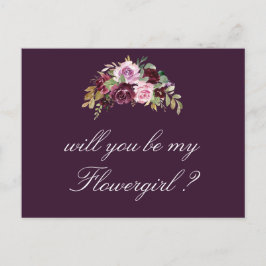 morado floral será mi tarjeta Flowergirl