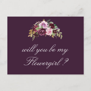 morado floral será mi tarjeta Flowergirl