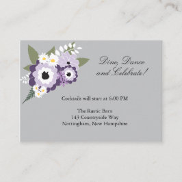 Morado Floral | Tarjeta de recepción