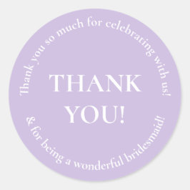 Morado Gracias Pegatina De Boda Favor