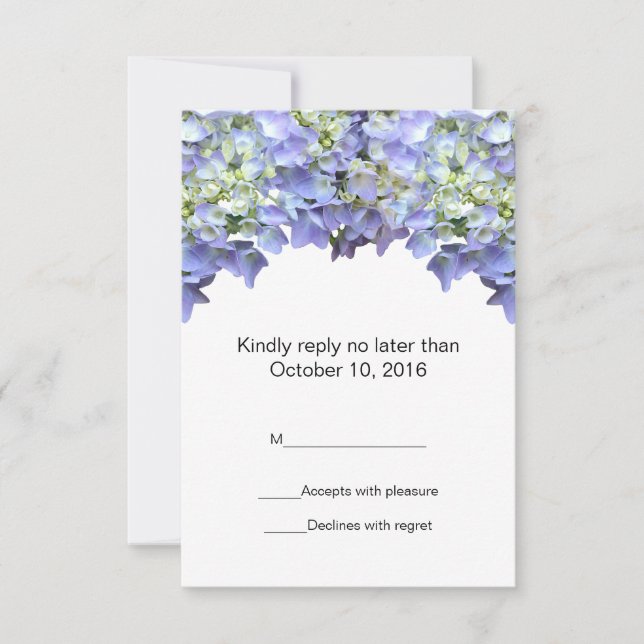 Morado Hydrangea Wedding RSVP (Anverso)