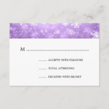 Morado invierno Maravilla elegante matrimonio RSVP