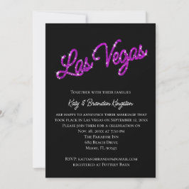 Morado Las Vegas Sparkles Invitación A La Boda