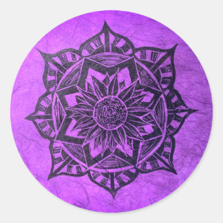 Morado Mandala Pegatina de Ronda Espiritual