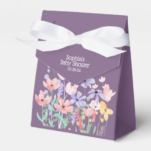 Morado mariposa y florecimiento caja de Baby Showe