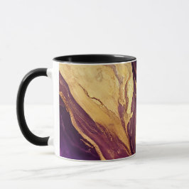 Morado personalizado y taza de mármol de oro