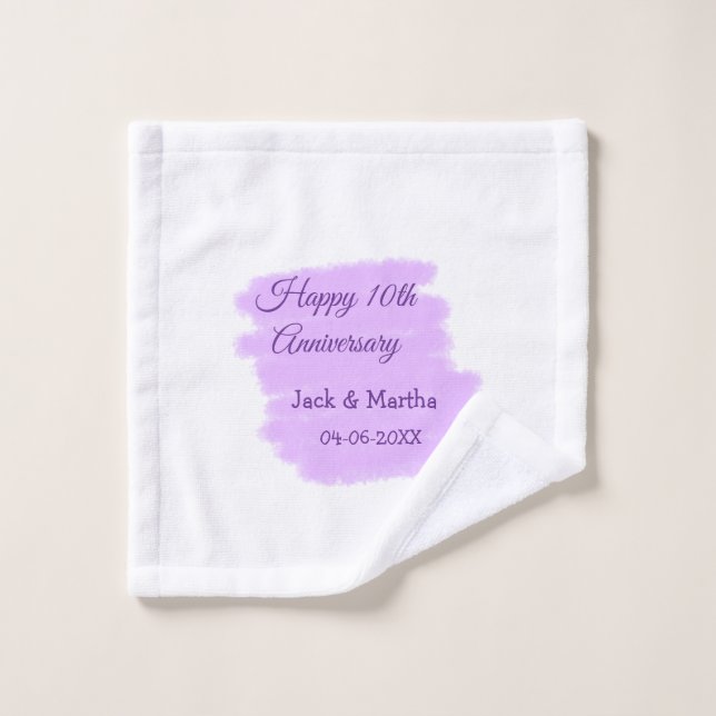 Morado salpicón acuático moderno 10 aniversario (Toallita)