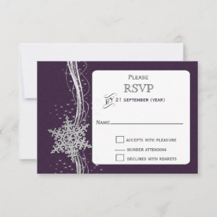 Morado Silver Snowflakes Wind Wedding RSVP