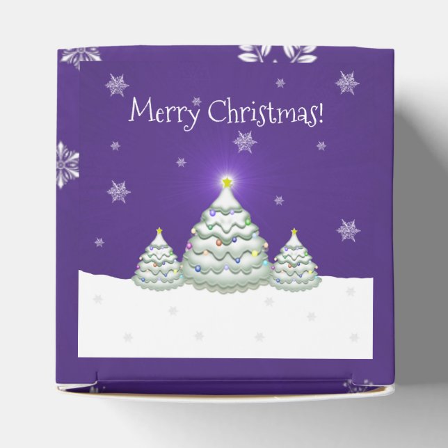 Morado Snowy caja de favoritos de árbol de Navidad (Parte superior)