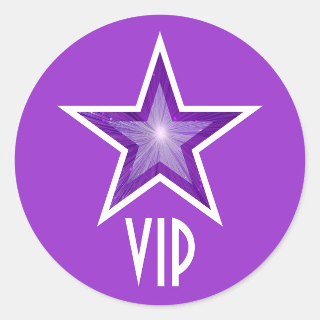 Morado Star VIP pegatina redondo  morado (Anverso)
