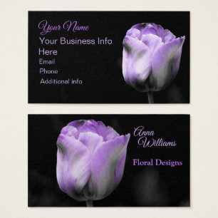 Morado Tulip Floral sobre negro