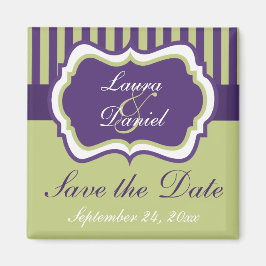 Morado, verde, blanco Damasco Guardar el imán de f