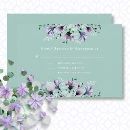 Morado Verde Blanco Floral Boda Floral Boda RSVP