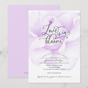 Morado vivo en flor, invitación a la ducha de novi