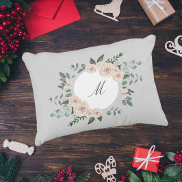 Moral floral monograma personalizada almohada