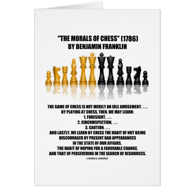 Moralejas del ajedrez reflexivo de Benjamin (Frente)