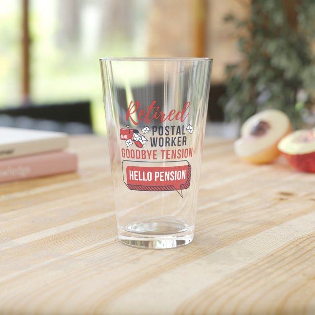 Mordaza divertida para el retiro de Mailman, traba (Retired Postal Worker Goodbye Tension Hello Pension Beer Glass)