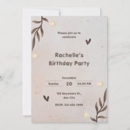 Morena Floral acuarela invitación al cumpleaños