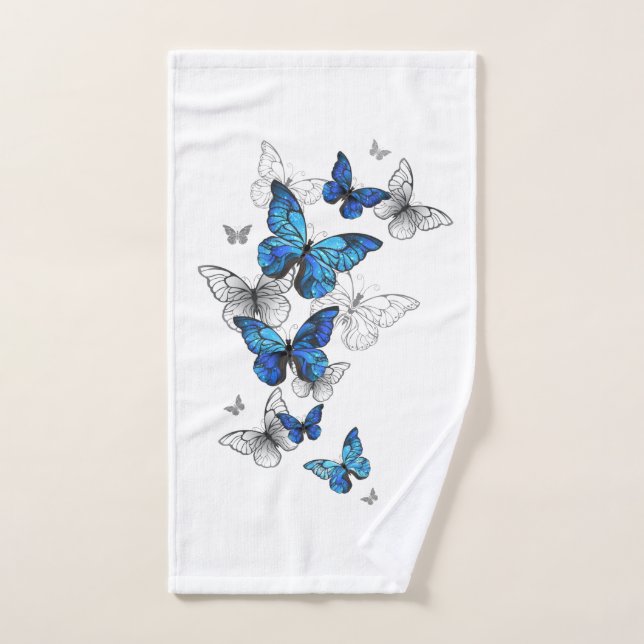 Morfo de las mariposas voladoras azules (Toalla de mano)