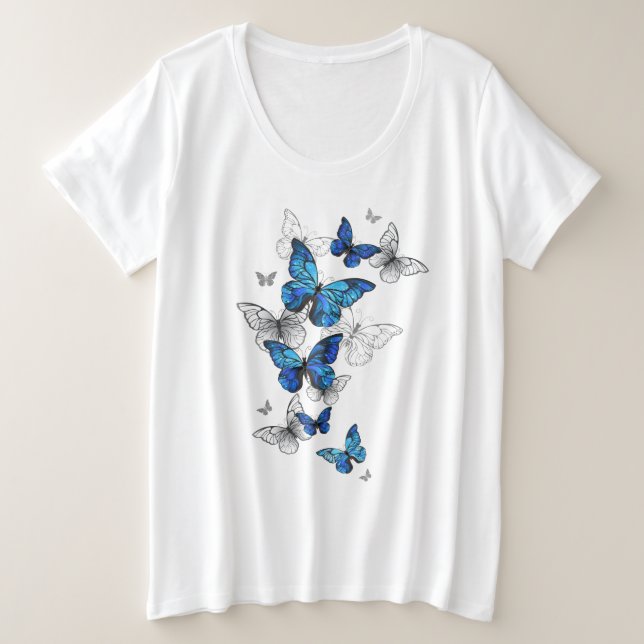 Morfo de las mariposas voladoras azules (Anverso del diseño)