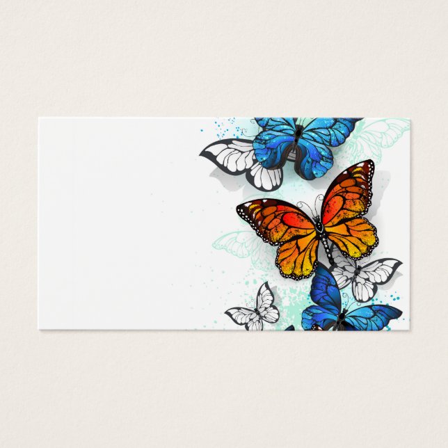 Morfo y monarca de las mariposas voladoras (Frente)