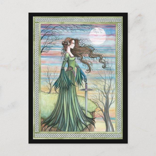 Morgan Le Fay  Arte de Fantasía Postal (Anverso)