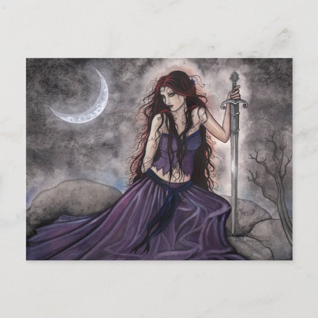 Morgan Le Fay  Tarjeta Postal de Fantasía (Anverso)