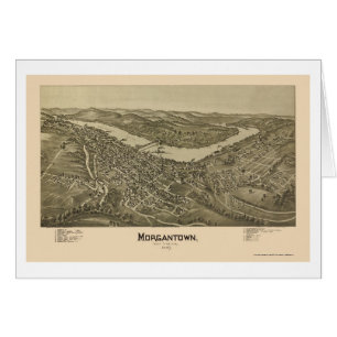 Morgantown, mapa panorámico de WV - 1897