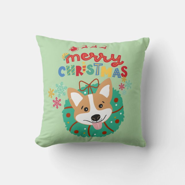 Morillo almohada con temática Husky verde (Anverso)