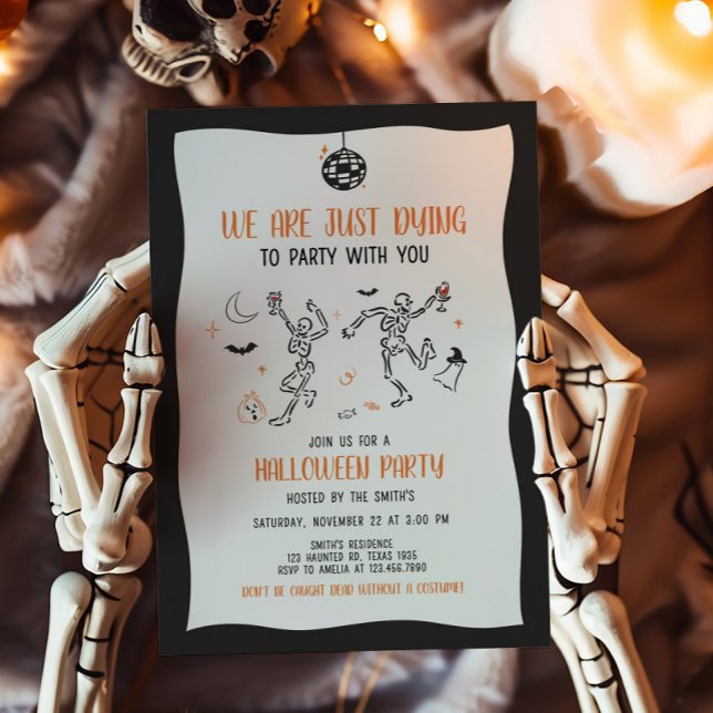Morir a la invitación de la fiesta Fiesta de Hallo (Dying to Party Halloween Party Invitation)