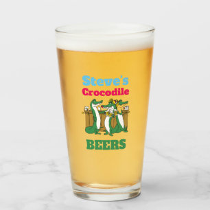 ¡MORIR! Pint Glass Crocodile BEERS 16oz - Añadir n