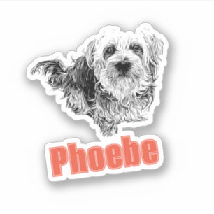 Morkie Dog Custom Name Etiqueta Vinyl Pegatina