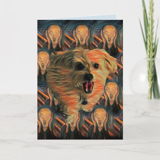 Morkie Dog "The Scream" Tarjeta de cumpleaños 40 (Anverso)