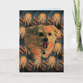 Morkie Dog "The Scream" Tarjeta de cumpleaños 40
