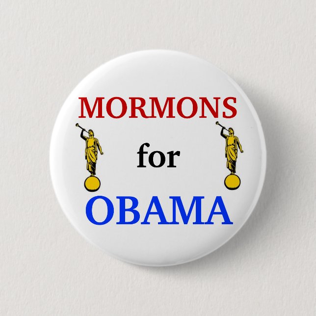 Mormones para el botón de Obama 2012 (Anverso)