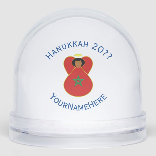 Moroccan Angel Hanukkah Flag Personalized (Anverso)