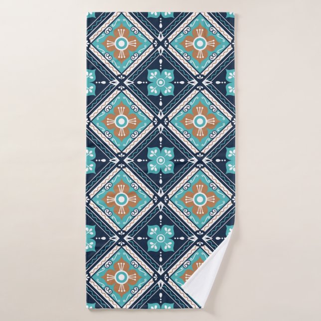 Morocco Mexican Seamless Decorative Pattern Backgr (Toalla de baño)