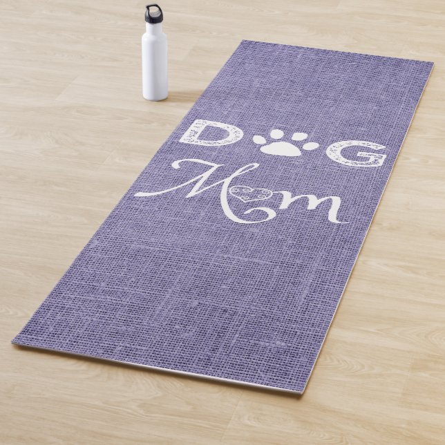 Morple Burlap Dog Mom Yoga Mat (In situ)