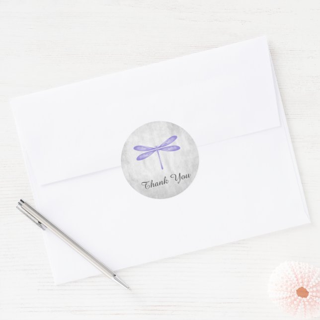 Morple Dragonfly Gracias Pegatinas (Sobre)