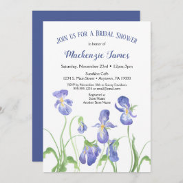 Morple Iris Bridal Shower Invitación Primavera Flo