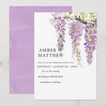 Morple Periwinkle Watercolor Wisteria Boda