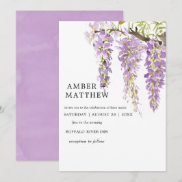 Morple Periwinkle Watercolor Wisteria Boda