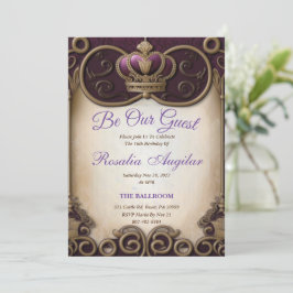 Morple Royalty Sweet 16 Invitaciones