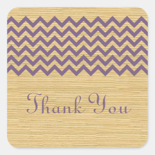 Morple Rustic Chevron Gracias Pegatinas