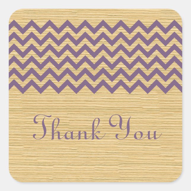Morple Rustic Chevron Gracias Pegatinas (Anverso)