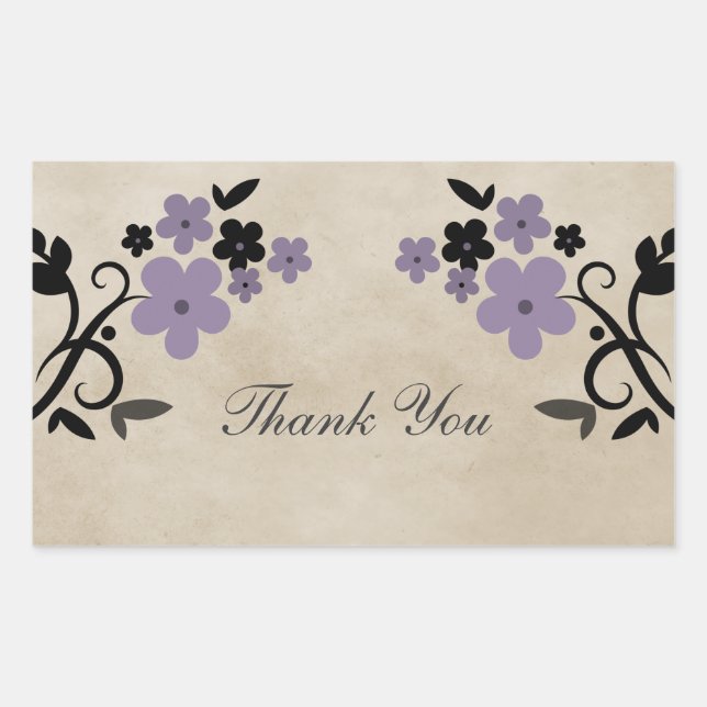 Morple Sweet Vintage Floral Gracias Pegatinas (Anverso)